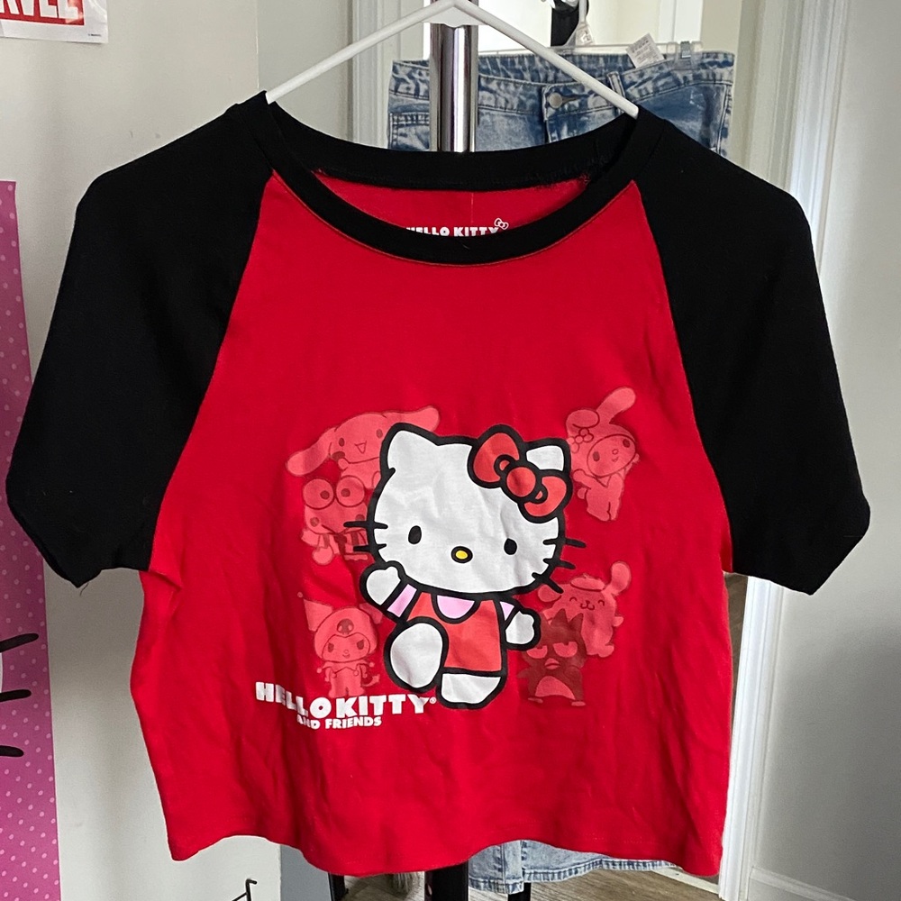 Hello Kitty Red and Black Short Sleeve Tee